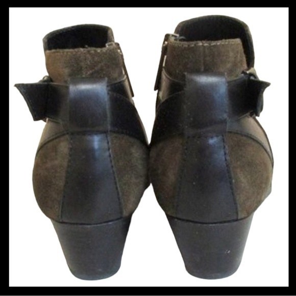 Aquatalia Suede Zip Ankle Boots Green - Picture 6 of 7